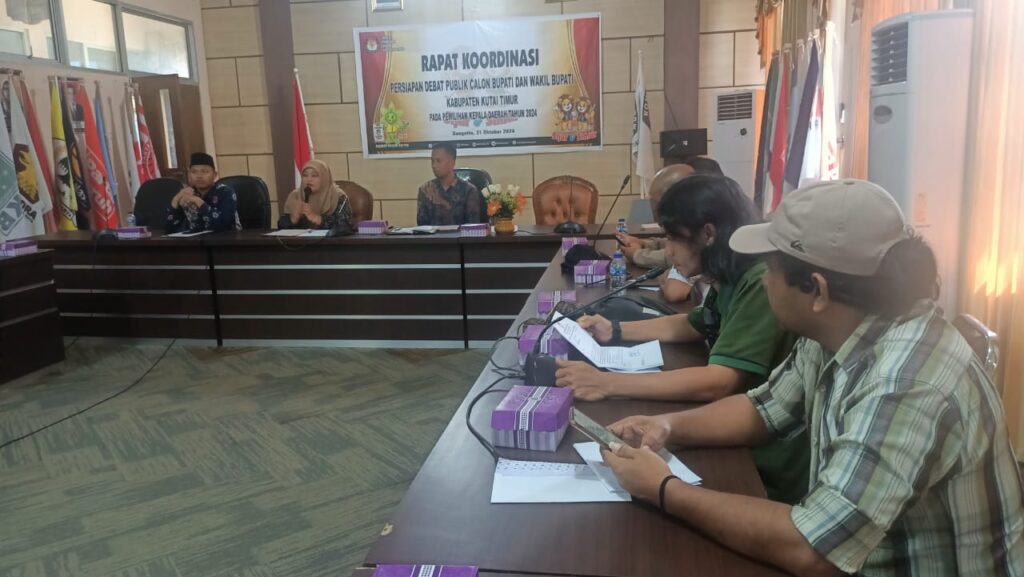 KPU Kutim menggelar rapat koordinasi persiapan debat perdana pada pilkada Kutim 2024