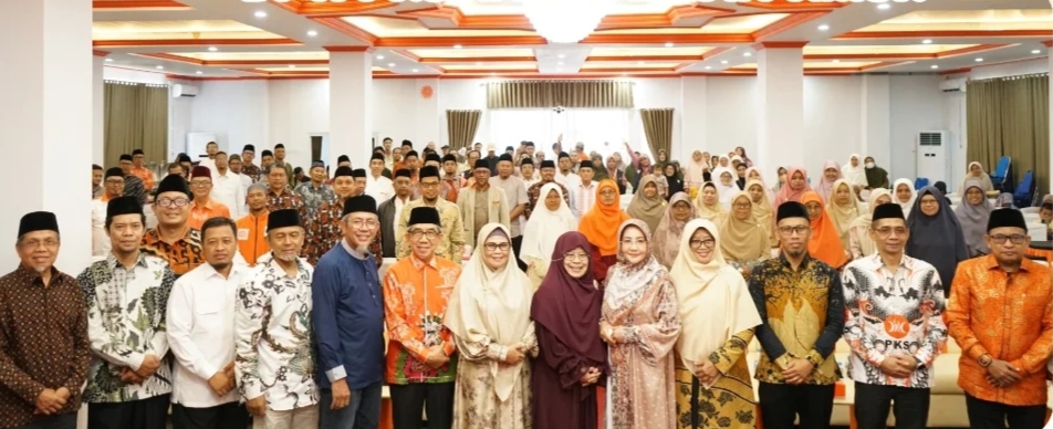 Suasana Halal bihalal PKS Kaltim 2026 di di Aula Keadilan Sejahtera, Markas Da’wah PKS Kaltim, Samarinda, Minggu (05/04/2026) (dok.Humas PKS Kaltim)
