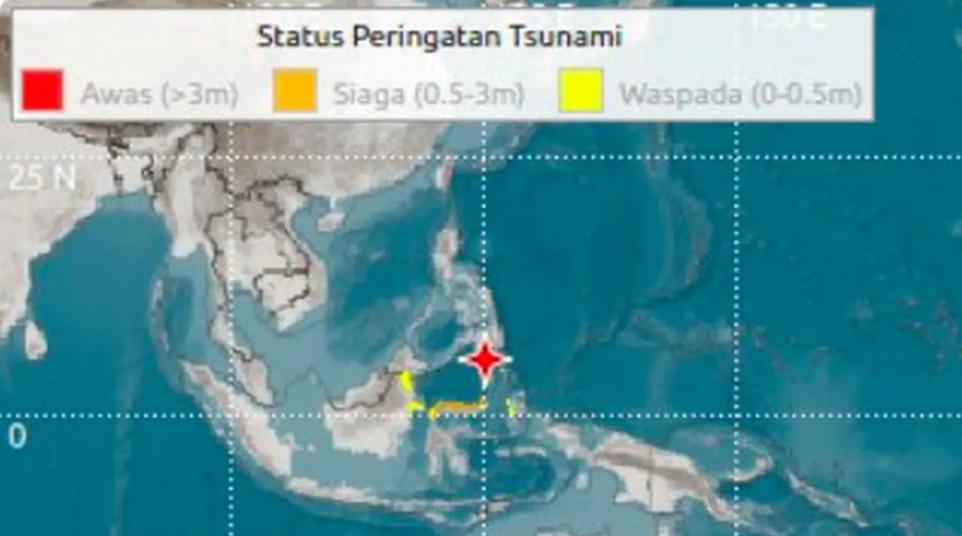 Gempa M 7,7 Sangihe Picu Siaga Tsunami